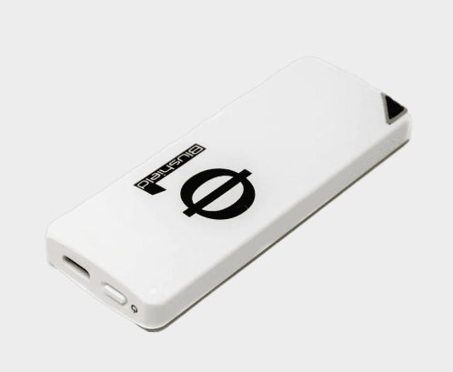 Blushield Portable bank with a logo on a light gray background