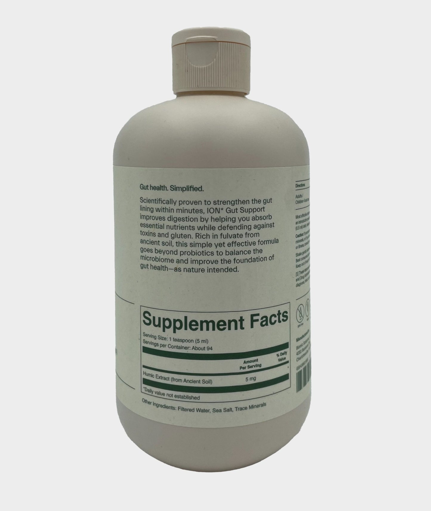 ION Supplement bottle with label on a white background