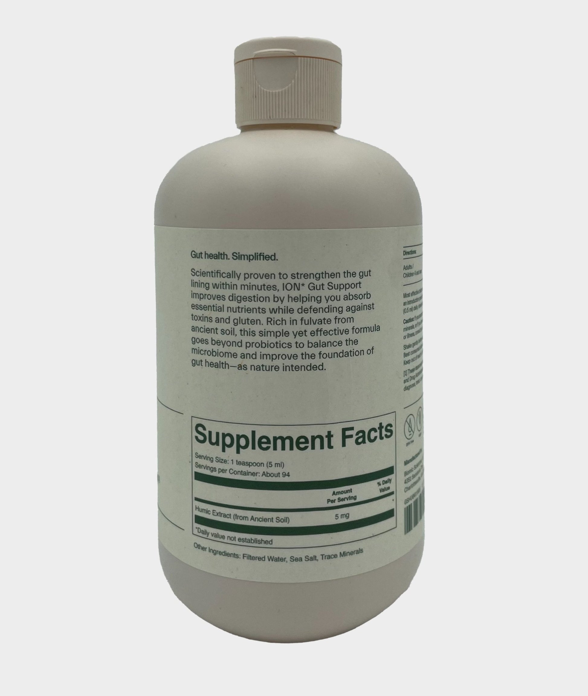 ION Supplement bottle with label on a white background