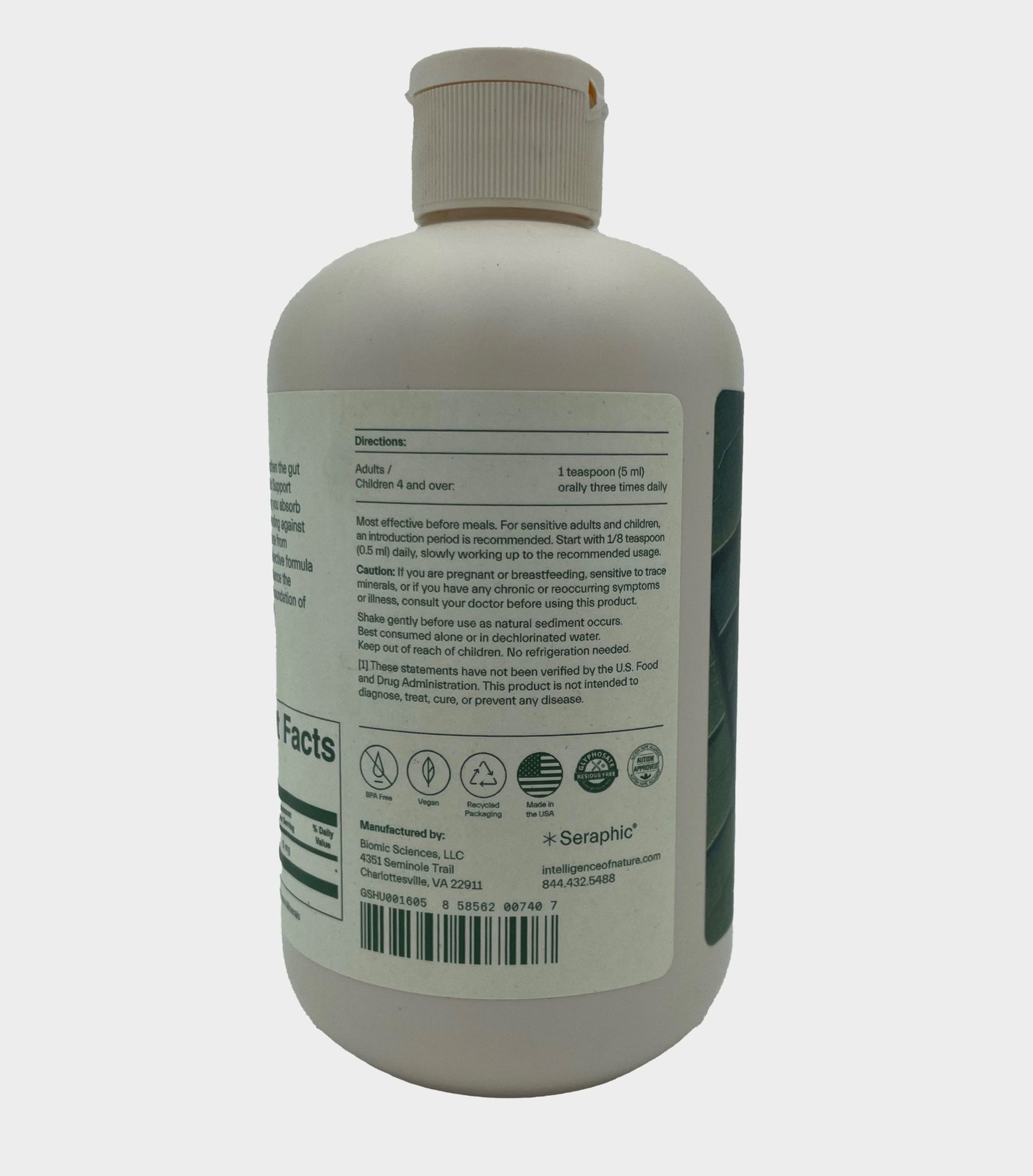 ION Bottle with label on a white background